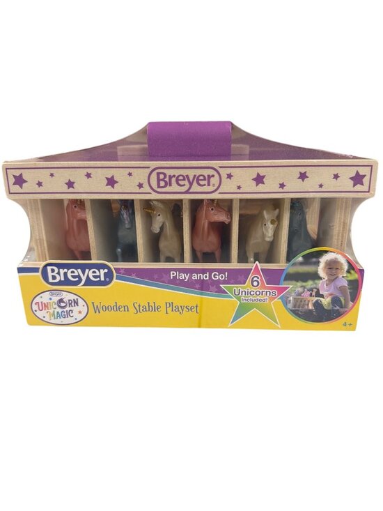 Breyer Other - Breyer Unicorn Magic Wooden Stable Playset With 6 Unicorns NEW